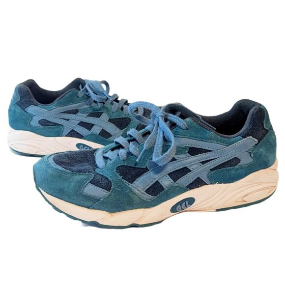 Retro Asics Gel Diablo Suede Turquoise Sneakers Running Shoes EU 41.5 Blue - Picture 2 of 10